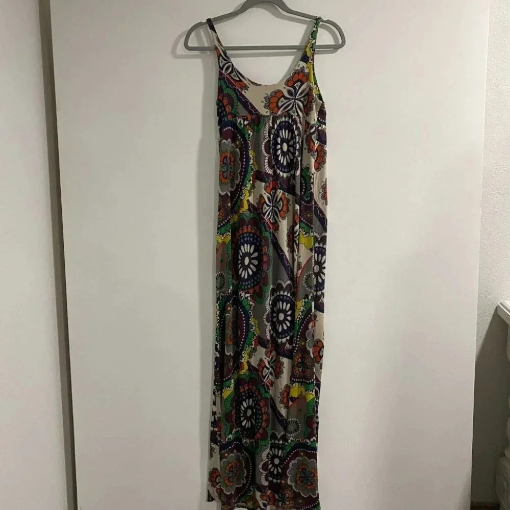 Fossil Maxi Knit Sundress Sz Floral‎ 70's Retro Vibes Knot Front Tank - Picture 2 of 5